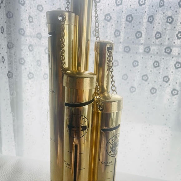 TUBE COINS METAL ART DECOR GOLD TONE COLOR SAVE COINS ART - Picture 4 of 12